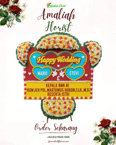 Karangan Papan Bunga Pernikahan di Labruk Kidul